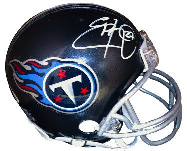 Eddie George Autographed Signed Tennessee Titans Riddell Navy VSR4 Mini Helmet #27- Beckett Witnessed