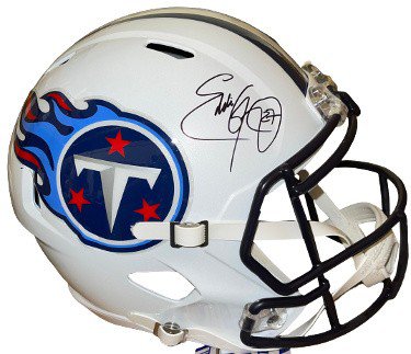 Eddie George Autographed Signed Tennessee Titans White TB Speed FS Rep Helmet #27- Beckett Witnessed