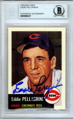 Eddie Pellagrini Autographed Signed 1953 Topps Archives Card #28 Cincinnati Reds Beckett Beckett
