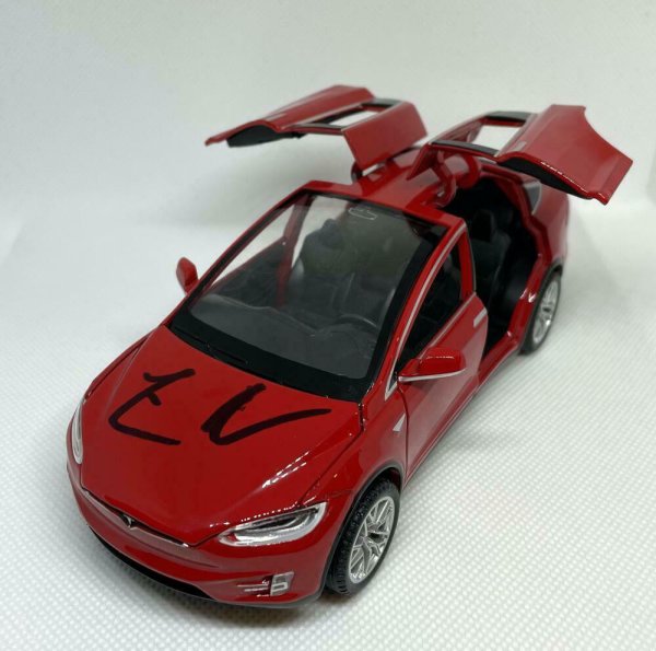 Elon Musk Autographed Signed Autograph 1:32 Diecast Tesla Model X (Red) Car - Very JSA