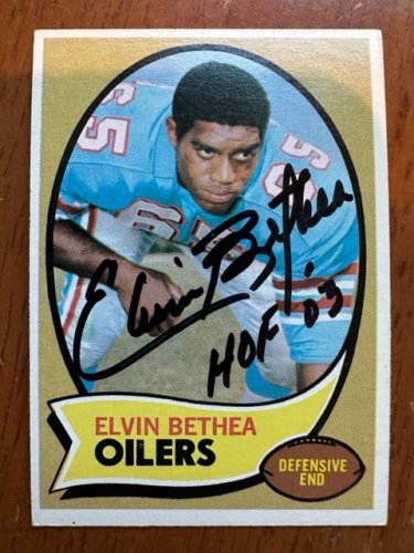Elvin Bethea Autographed Houston Oilers Football NFL Jersey with