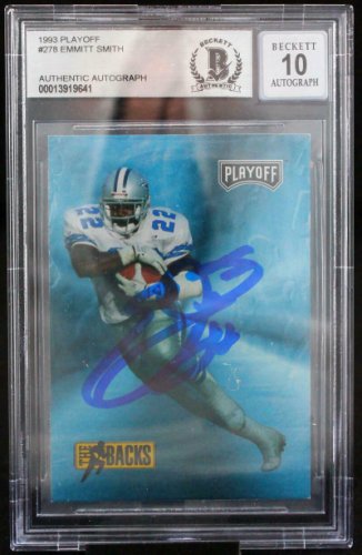 Emmitt Smith Autographed Signed 1993 Playoff #278 Auto Dallas Cowboys Beckett Autograph 10