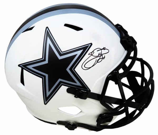 Emmitt Smith Autographed Signed Dallas Cowboys Lunar Eclipse White Matte Riddell Full Size Speed