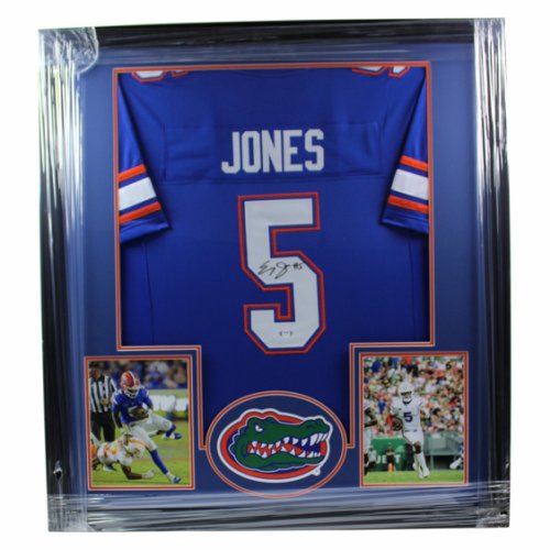 Emory Jones Autographed Signed Florida Gators Framed Deluxe Blue Jersey - JSA Authentic