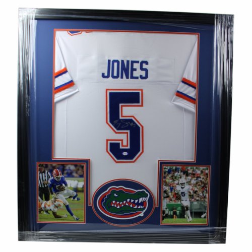 Emory Jones Autographed Signed Florida Gators Framed Deluxe White Jersey - JSA Authentic