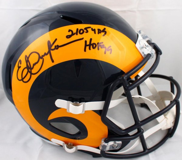Eric Dickerson Autographed Signed F/S La Rams 81-99 Speed Helmet With HOF, Yds.-Beckett W Holo