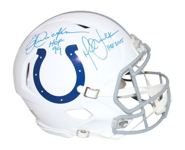 Eric Dickerson Autographed Signed & Marshall Faulk Colts Authentic 2020 Helmet Beckett