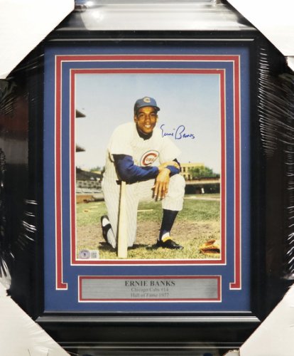 Ernie Banks Autographed Signed Framed 8X10 Photo Chicago Cubs