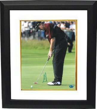 Ernie Els Autographed Signed 11x14 Deluxe Framed Photo 2002 British Open putt- PSA - Certified Authentic