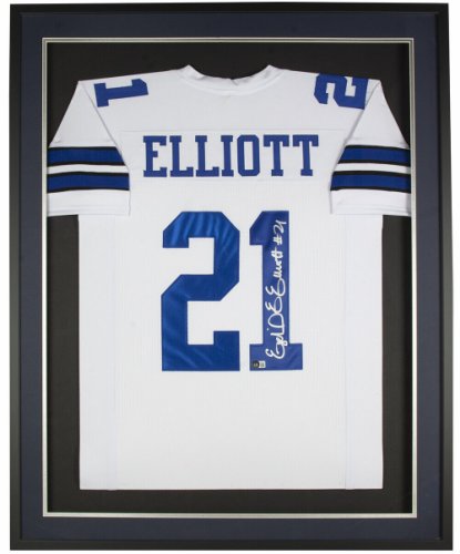 Ezekiel Elliott Autographed Dallas Cowboys Custom Jersey Inscribed Feed Me,  Dem Boyz