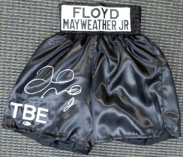 Floyd Mayweather Jr. Autographed Signed . Black Boxing Trunks Beckett Beckett #159668