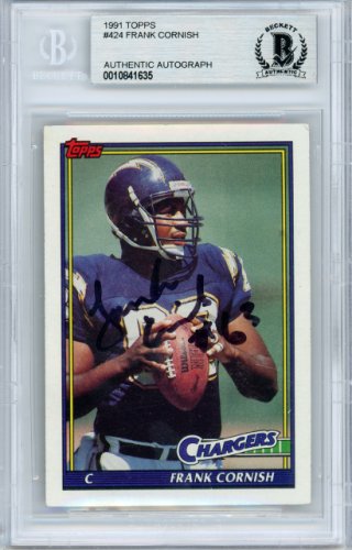 Frank Cornish Autographed Signed 1991 Topps Rookie Card #424 San Diego Chargers Beckett Beckett