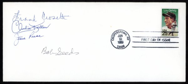 Frank Crosetti Autographed Signed , Charlie Keller, Jimmie Reese & Bob Seeds First Day Cover New York Yankees #154027