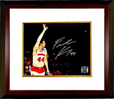 Frank Kaminsky Autographed Signed Wisconsin Badgers 8x10 Photo Custom Framed #44 (Three Fingers Raised in the Air)