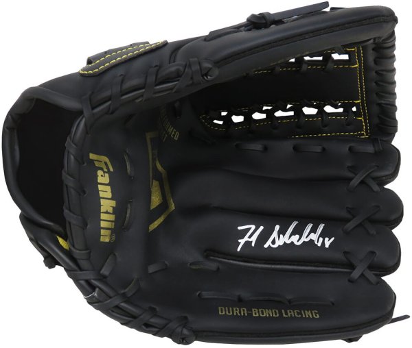 Frank Schwindel Autographed Signed Chicago Cubs Franklin Black Baseball Fielders Glove - Certified Authentic
