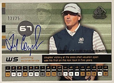 Fred Couples Autographed Signed 2003 SP Game Used Golf Authentic Winning Scorecards Trading Card #WS-FC- 12/25