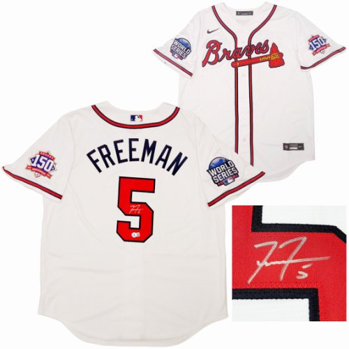 Atlanta Braves #5 Freddie Freeman 2021 Red World Series With 150th