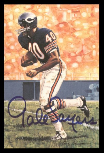 Gale Sayers Signed Chicago Blue Custom Double-Suede Framed football Je — RSA