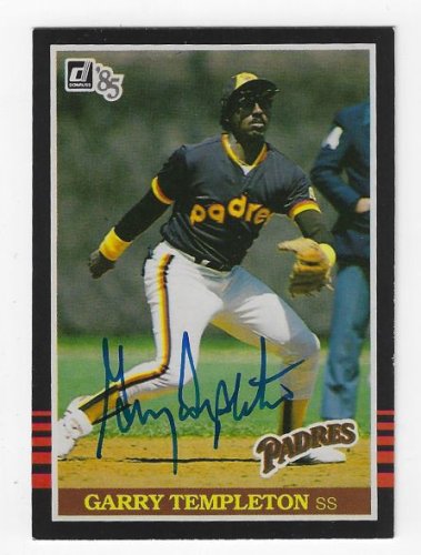 Autographed GARRY TEMPLETON San Diego Padres 1984 Topps Card