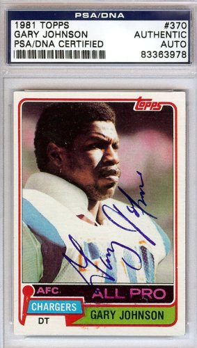 Gary Johnson Autographed Signed 1981 Topps Card #370 San Diego Chargers PSA/DNA