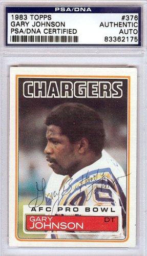 Gary Johnson Autographed Signed 1983 Topps Card #376 San Diego Chargers PSA/DNA