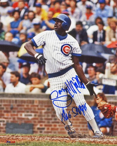 Gary Matthews Autographed Signed Chicago Cubs Swinging Action 8x10 Photo w/The Sarge