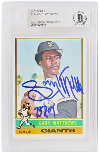 Gary Matthews Autographed Signed San Francisco Giants 1976 Topps Baseball Card #133 w/73 ROY - (Beckett Encapsulated)