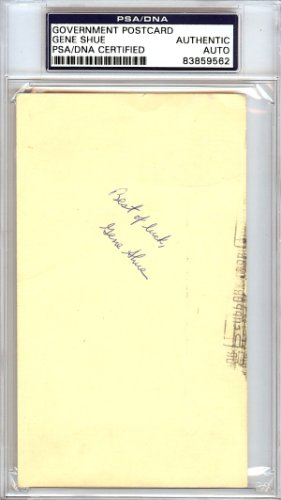 Gene Shue Autographed Signed 3X5 Government Postcard Detroit Pistons PSA/DNA