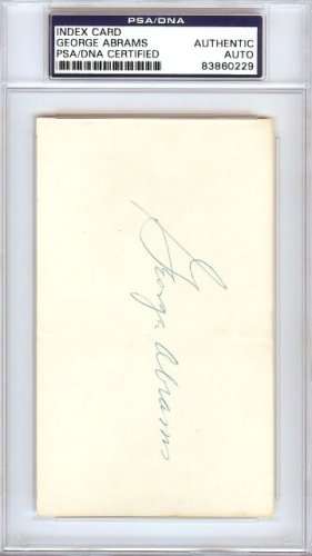 George Abrams Autographed Signed 3X5 Index Card Cincinnati Reds PSA/DNA