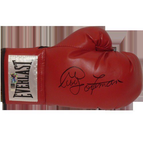 Autographed/Signed GEORGE FOREMAN Red Everlast Boxing Glove JSA COA Auto 