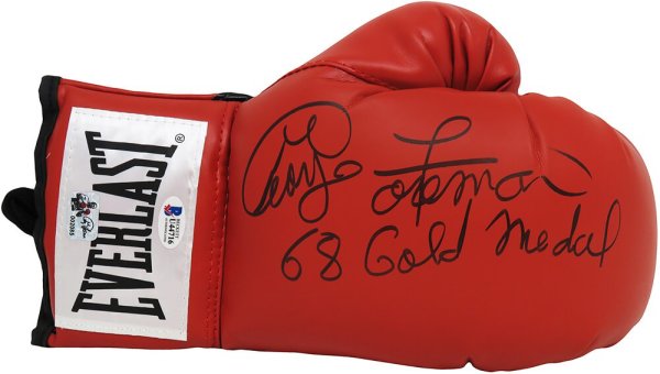 Floyd Mayweather Jr. Signed Gold Everlast Boxing Glove (Beckett