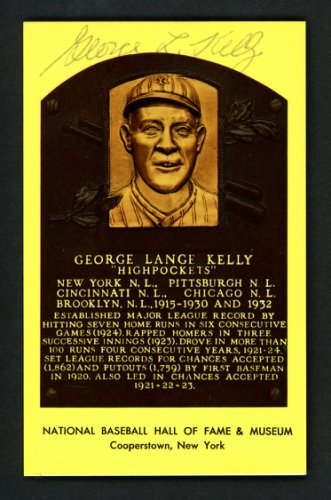 George Kelly Autographed Signed HOF Plaque Postcard New York Giants #156736