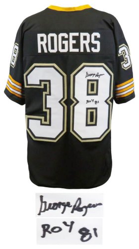 George Rogers Autographed Signed New Orleans Saints Black Custom Football Jersey w/ROY'81