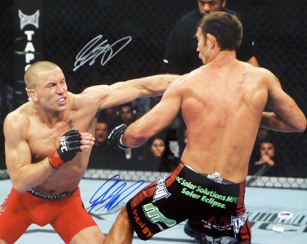 Georges St-Pierre Autographed Signed Georges St-Pierre Gsp 16X20 Photo Mma Signed Twice PSA/DNA