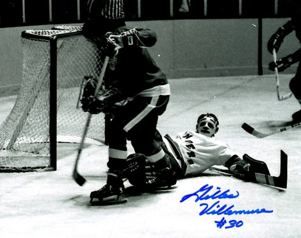 NY Rangers Gilles Villemure Signed Autograph Vintage 6x5 Team