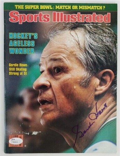 Gordie Howe Autographed Signed 1980 Sports Illustrated (JSA COA) Detroit Redwings / Whalers