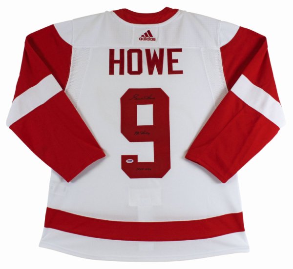 Gordie Howe Autographed Signed Red Wings "Mr. Hockey, HOF" White Adidas Jersey PSA