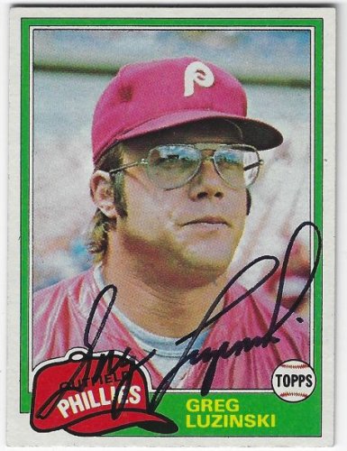 Autographed GREG LUZINSKI Philadelphia Phillies 1981 Donruss Card