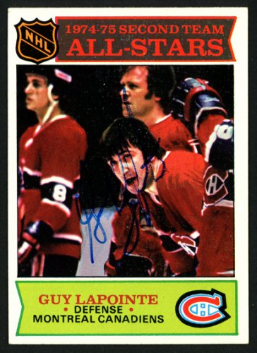 Guy Lapointe Autographed Signed 1975-76 Topps Card #293 Montreal Canadiens #149976