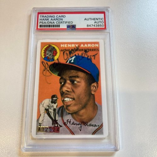 Hank Aaron Signed Vintage 1982 Atlanta Braves Ticket Stub (PSA COA)