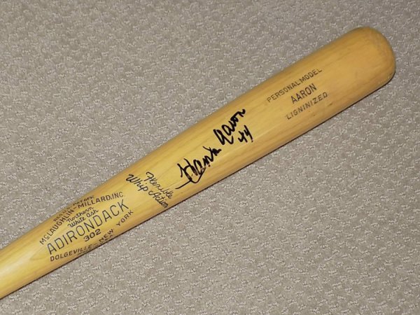 Hank Aaron Autographed Signed Adirondack Rookie Era Game Bat Atlanta Braves HOF JSA