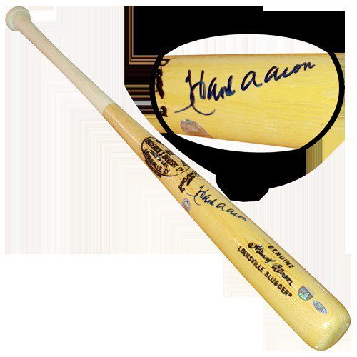 signed hank aaron bat
