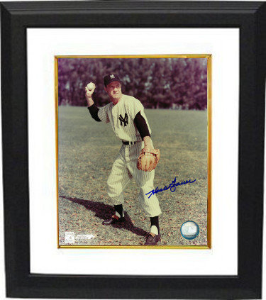 Hank Bauer Autographed Signed New York Yankees 8x10 Photo Custom Deluxe Framed deceased- throwing