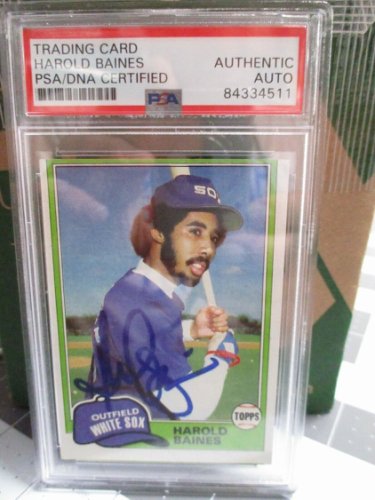Autographed 1981 Fleer Harold Baines White Sox Rookie Card #69 PSA
