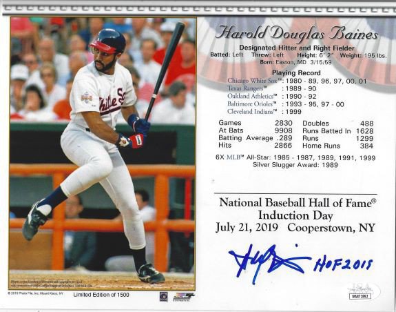 Harold Baines HOF 2019 Autographed Official MLB Baseball - BAS COA