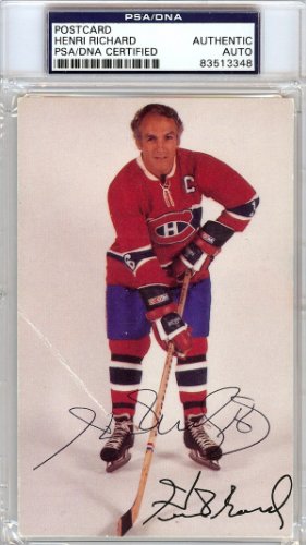 Henri Richard Autographed Signed 3.5X5.5 Postcard Montreal Canadiens PSA/DNA