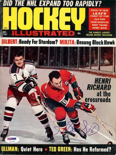 Henri Richard Autographed Signed Hockey Illustrated Magazine Cover Montreal Canadiens PSA/DNA