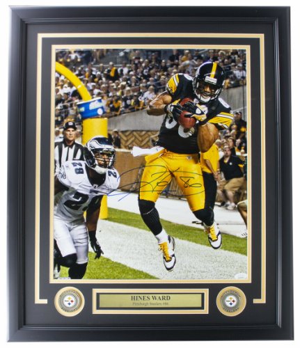 STEELERS HINES WARD AUTOGRAPHED FRAMED COLOR PRINT 