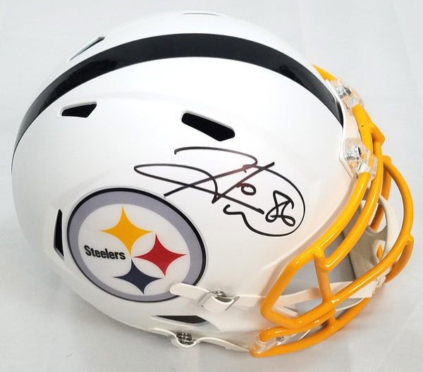 Hines Ward Autographed Signed Pittsburgh Steelers Riddell Replica Flat  Matte White Helmet Beckett Witnessed