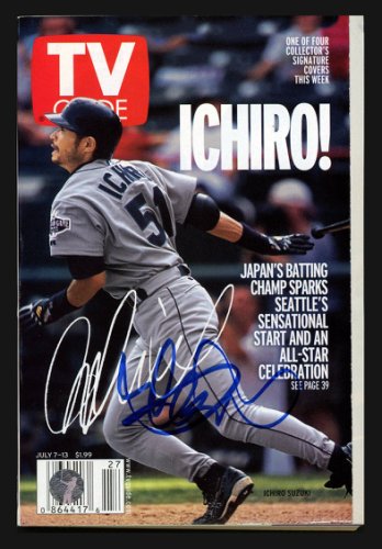 Ichiro Autographed Signed 5X7.5 Tv Guide Booklet Seattle Mariners Is Holo #197522